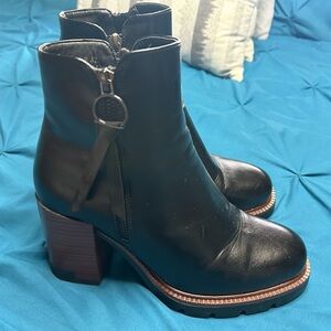 Elegant Black Leather Ankle Booties